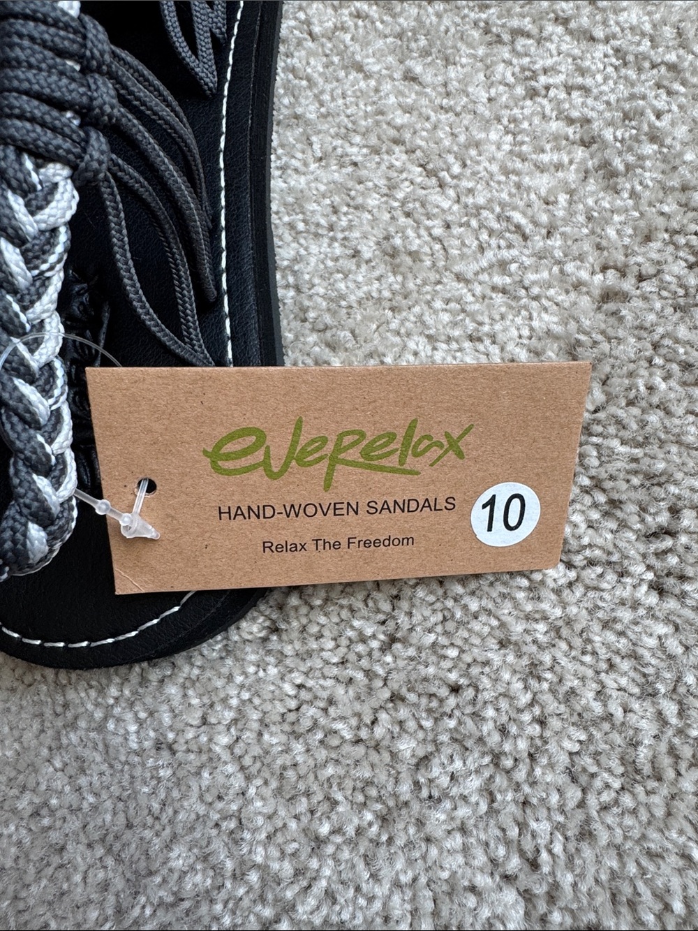 Black and Gray Braided Strap Sandals - Women's - Picture 3 of 5